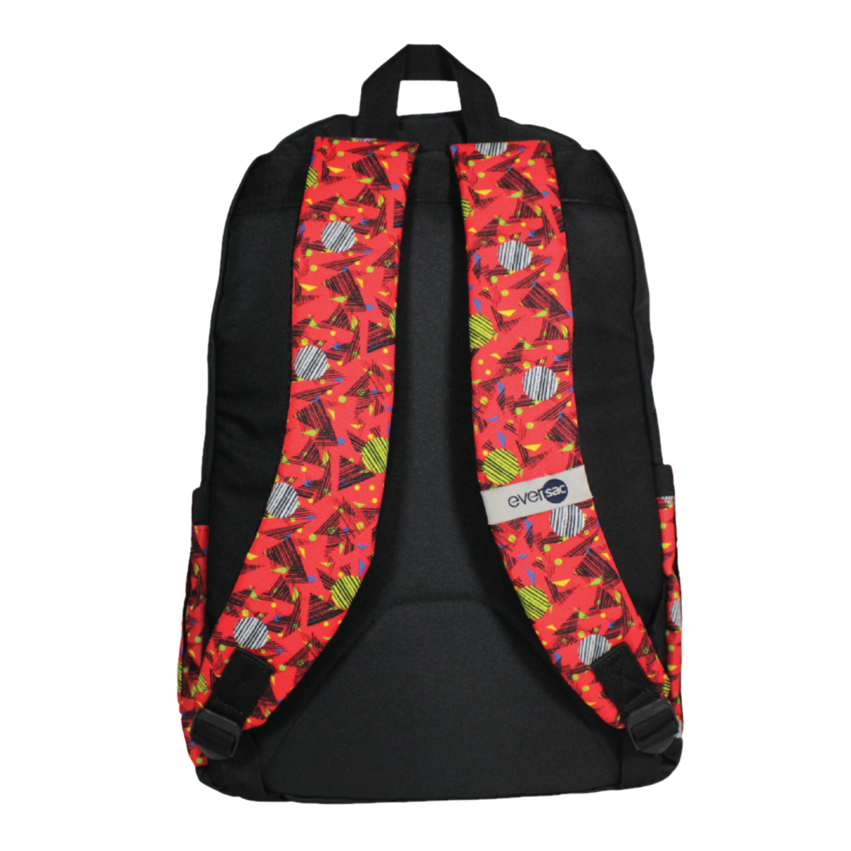 Backpack Eversac Black Red Geomatric