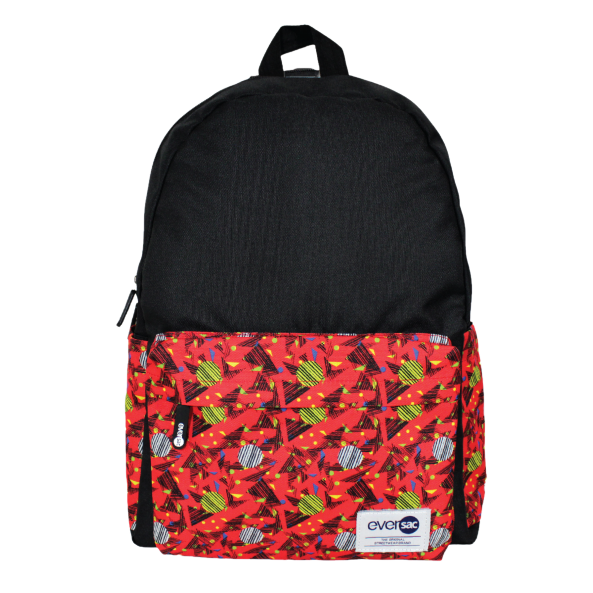Backpack Eversac Black Red Geomatric