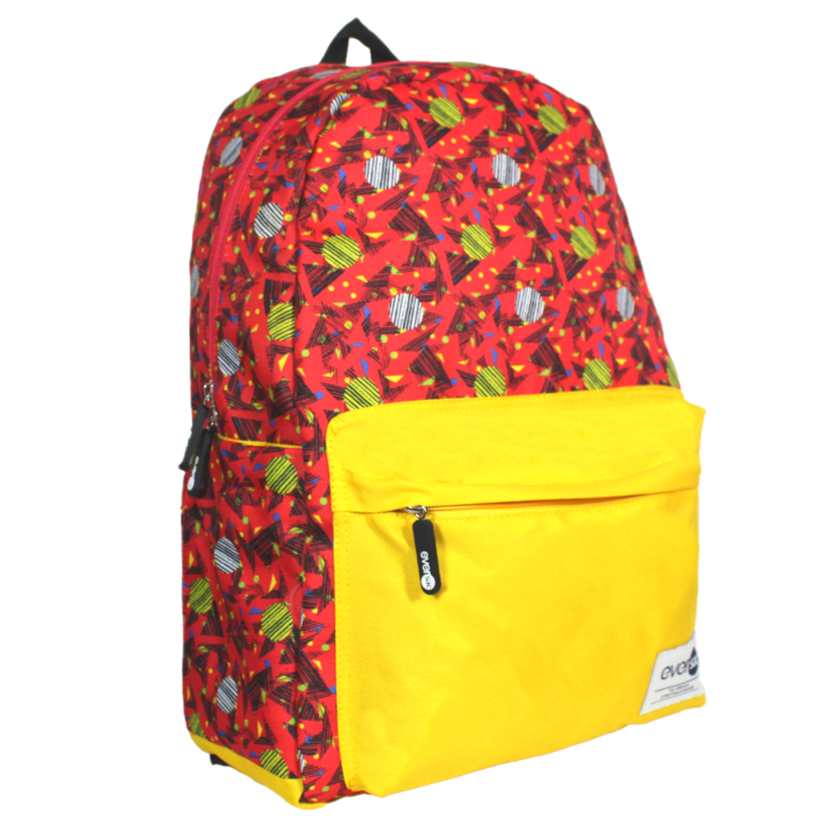 Backpack Eversac Red Geomatric Yellow
