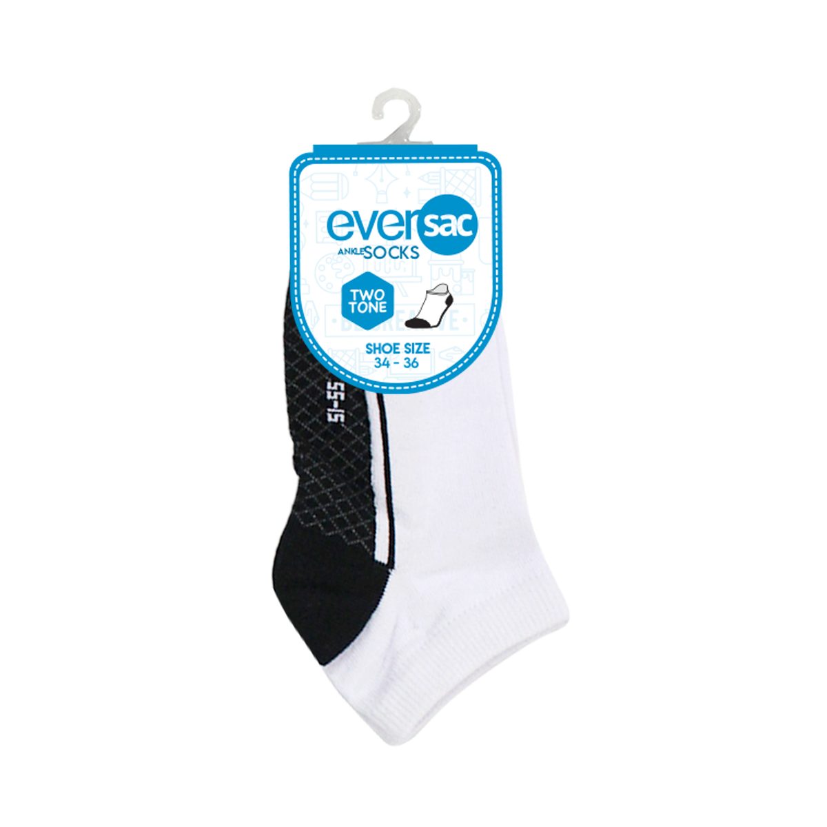 Eversac School Socks Ankle 34-36 Two Tone