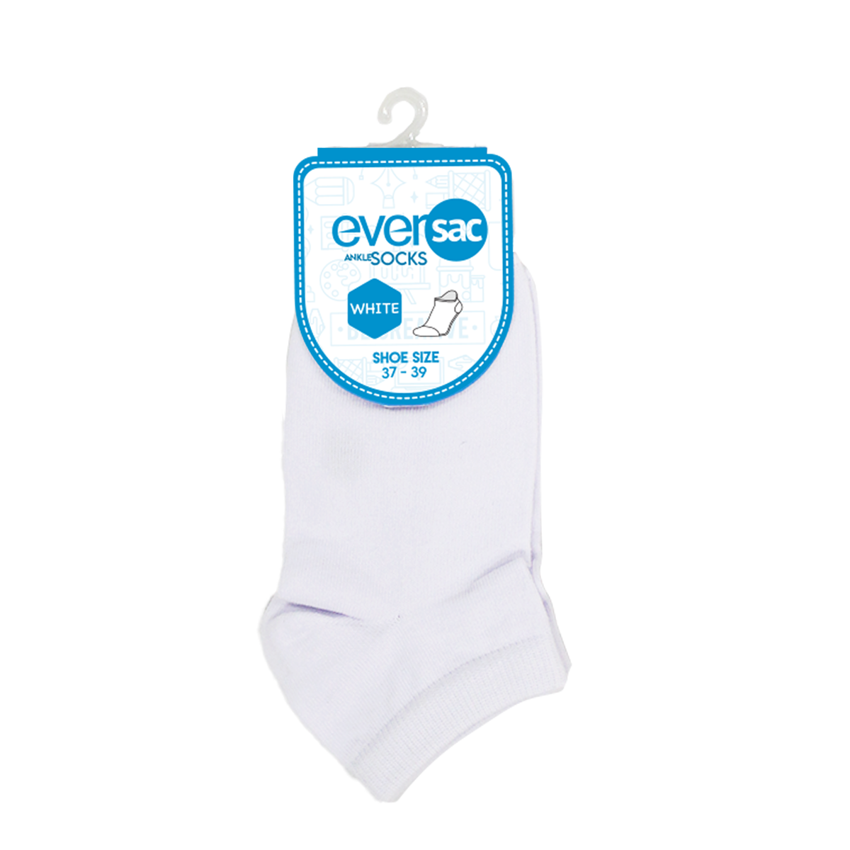 Eversac School Socks Ankle 37-39 White