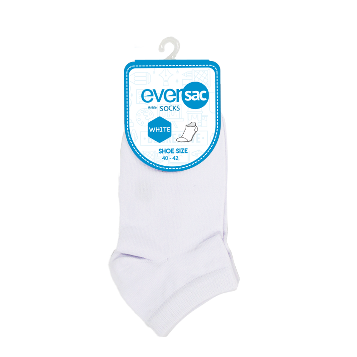 Eversac School Socks Ankle 40-42 White