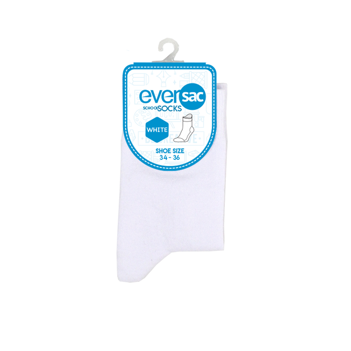Eversac School Socks 34-36 White