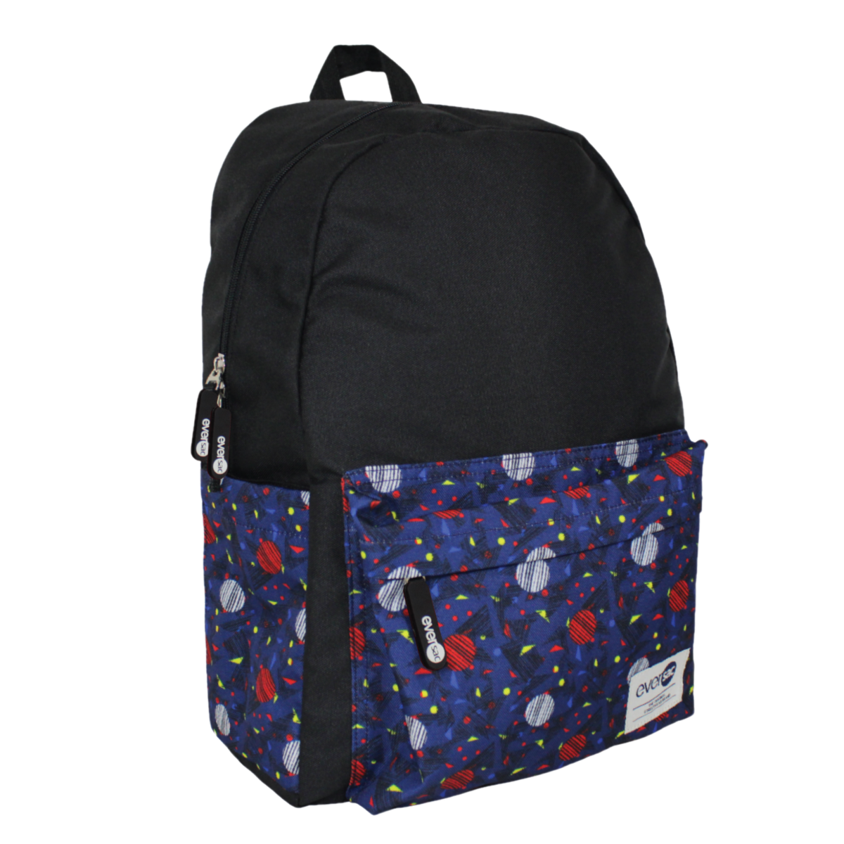 Eversac Backpack Black Blue Geomatric