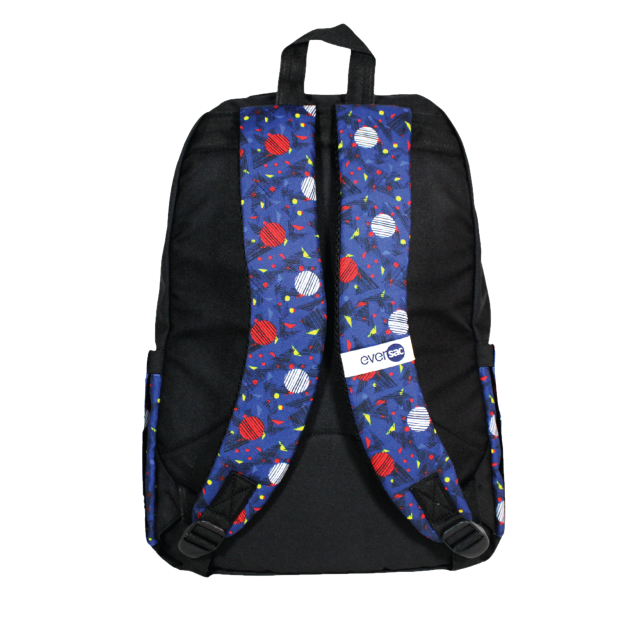 Eversac Backpack Black Blue Geomatric