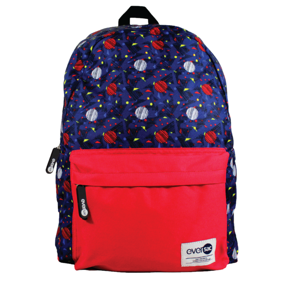 Eversac Backpack Blue Geomatric Red