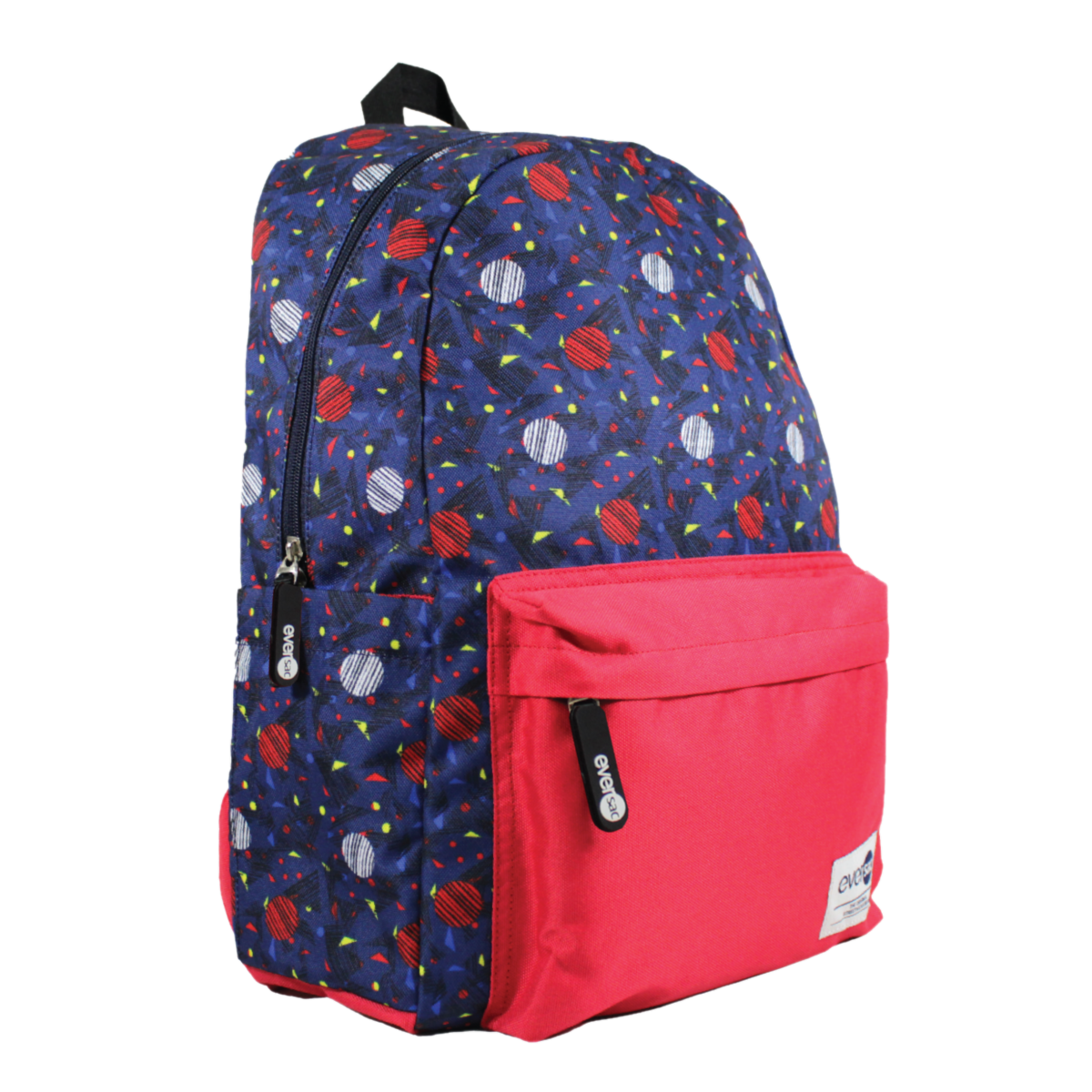 Eversac Backpack Blue Geomatric Red