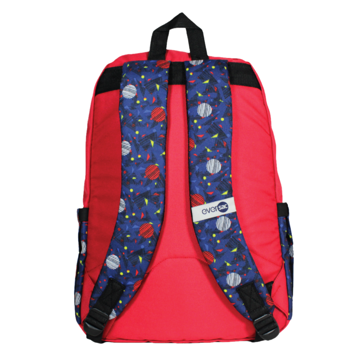 Eversac Backpack Blue Geomatric Red