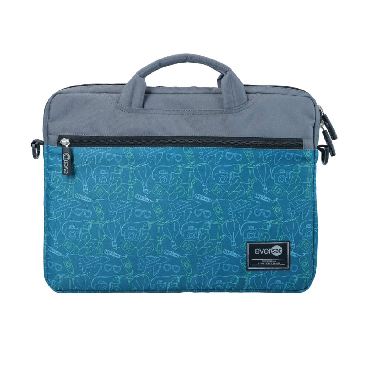 Eversac Porta Laptop Case 15” Blue Travel Dark Grey