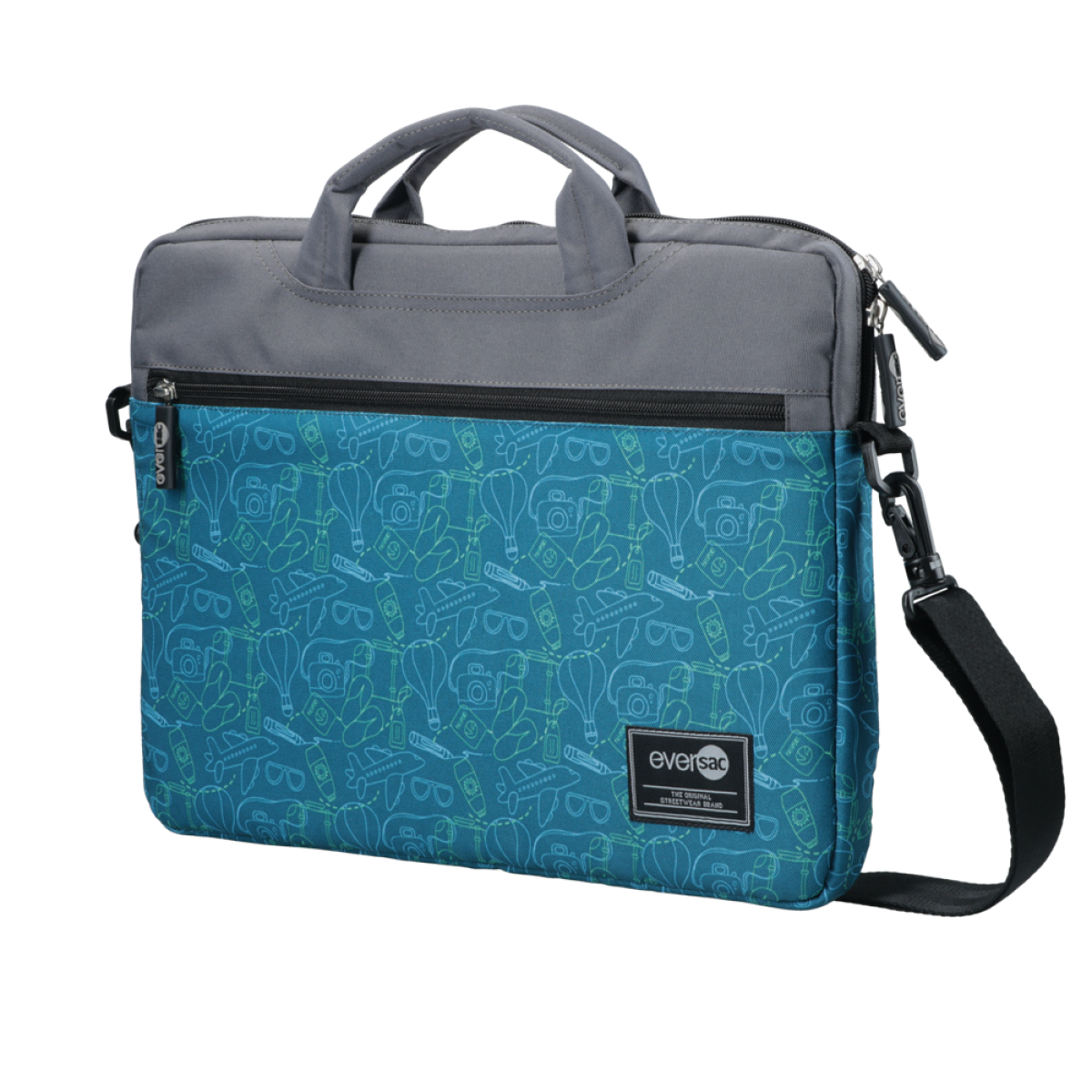 Eversac Porta Laptop Case 15” Blue Travel Dark Grey