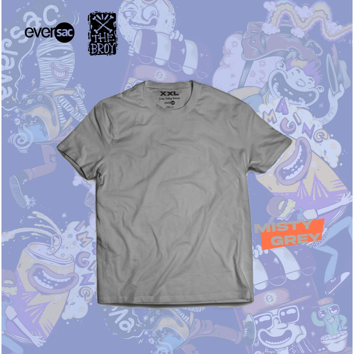 Eversac X The Broy Basic Tee DTF Misty Grey 2XL