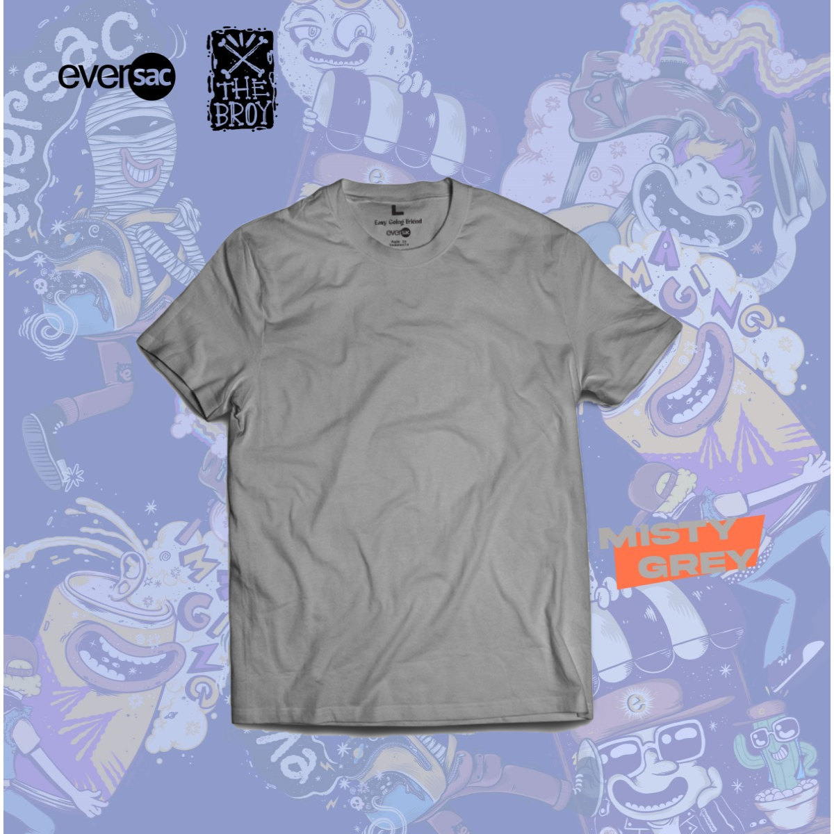 Eversac X The Broy Basic Tee DTF Misty Grey L