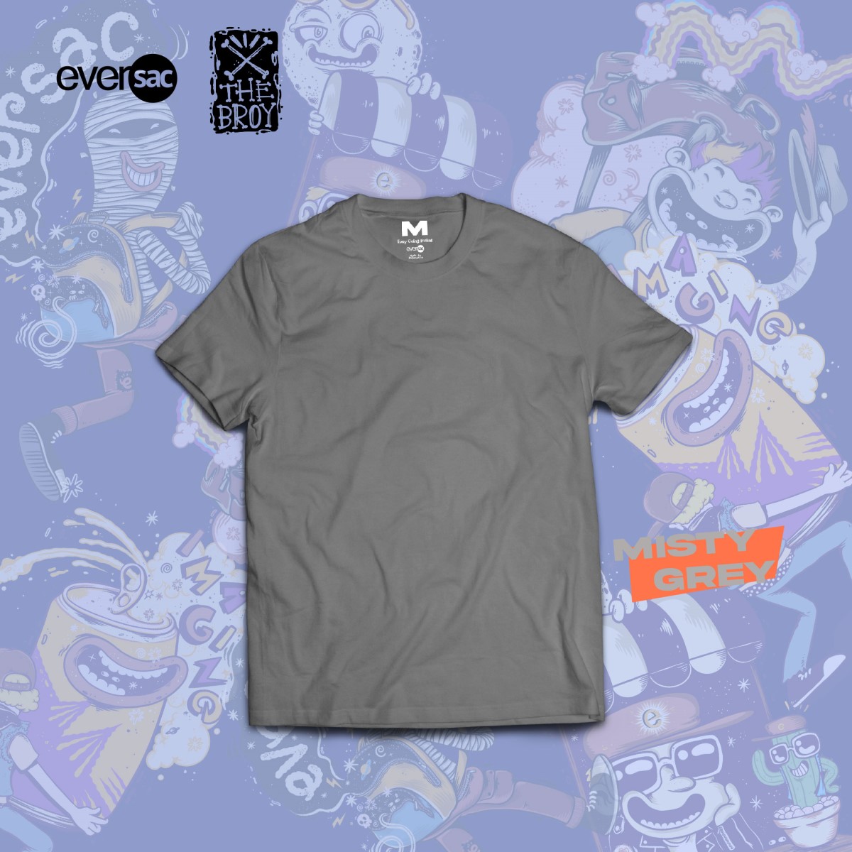 Eversac X The Broy Basic Tee DTF Misty Grey M