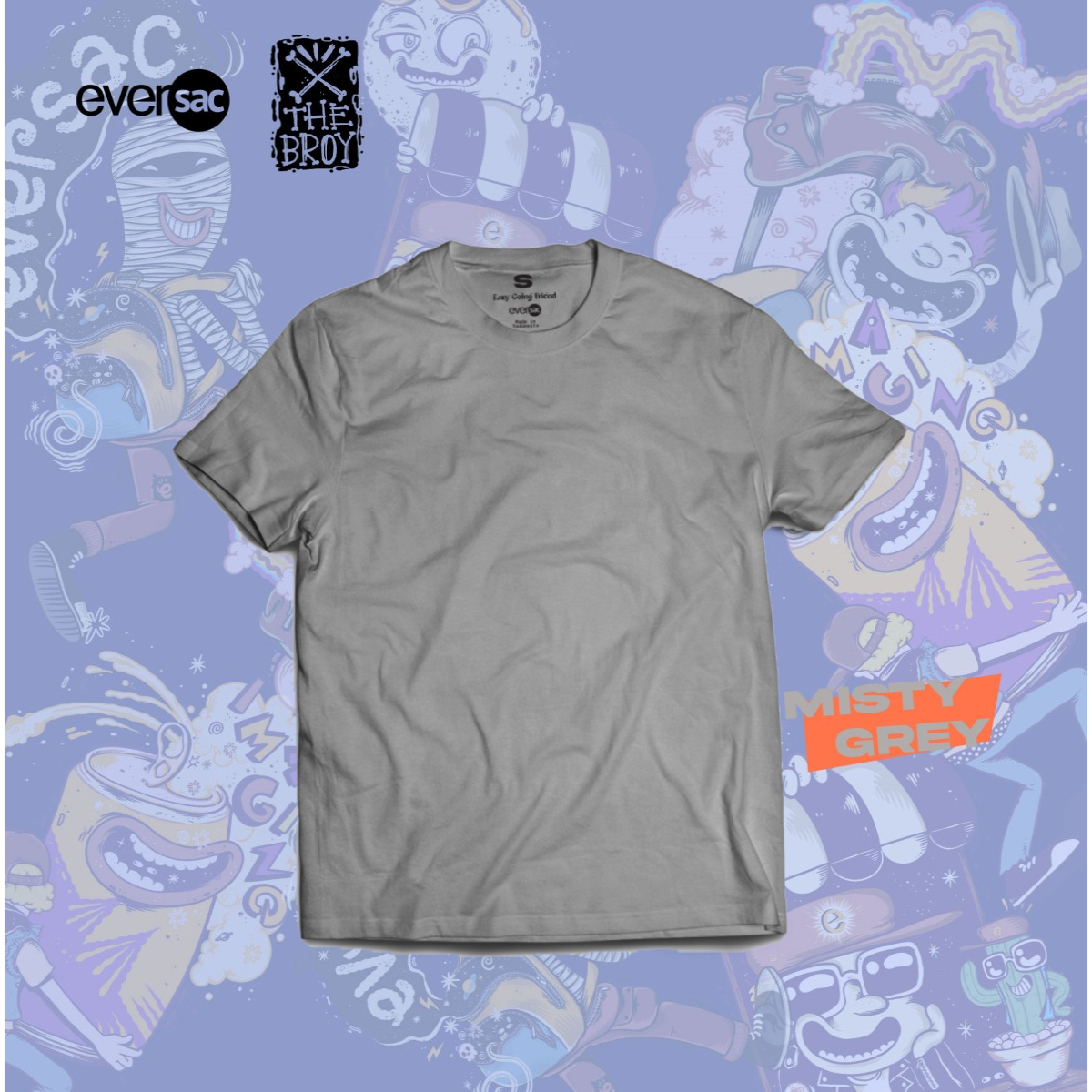 Eversac X The Broy Basic Tee DTF Misty Grey S