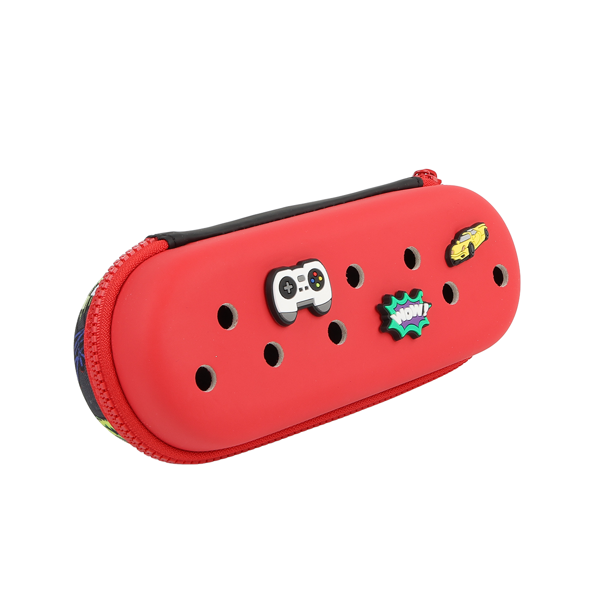 EVERSAC PENCIL CASE RED GRAFFITI WORLD WITH CHARM