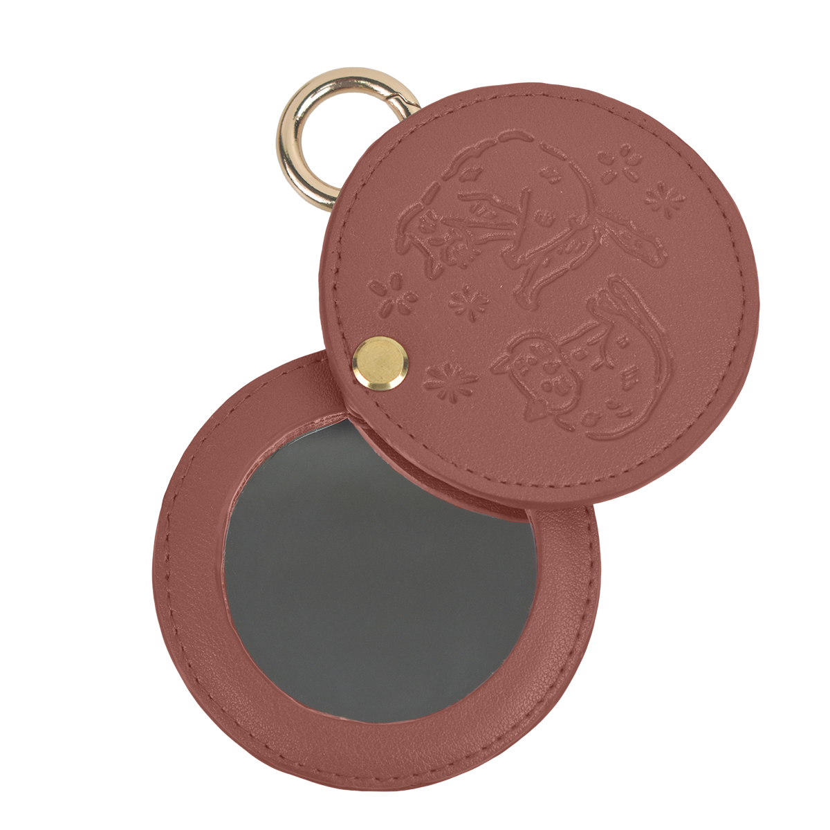 EVERSAC BAG CHARM MIRROR LADIES BROWN